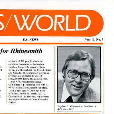 Newsletter clipping, AFS World, Nov 1980