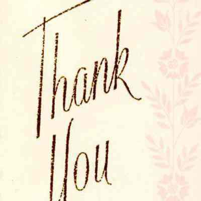 Correspondence, Thank You note from Ghada Yashar to unknown (Mrs. Mason?)