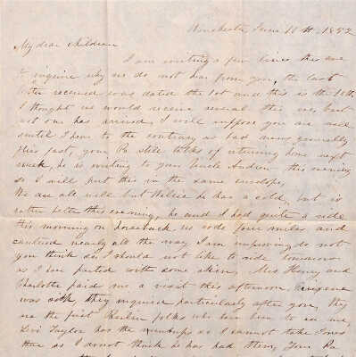 Correspondence, Mrs. J. A. Taylor to her children, 1852