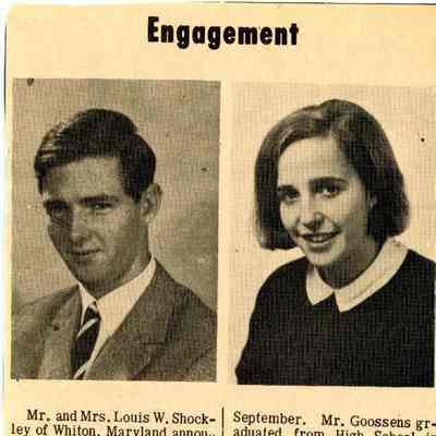 Newspaper clipping, Engagement of Carina de Beaufort and Patrick Goossens, 1968