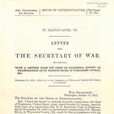 St. Martins River Water Survey, No. 254, 1913