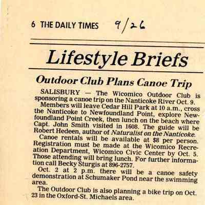 Newspaper clipping, “AFS Fall Conference is Oct 1.,” Sep. 26, 1983