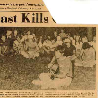 Newspaper clipping, “42 AFS Students Visit Salisbury”, July 12, 1978