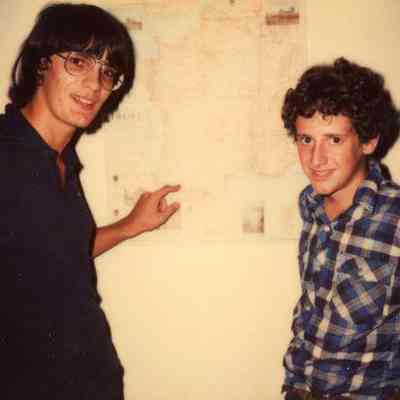 Photograph of Thierry Huguet and unidentified person at AFS Dinner, Sept 1982