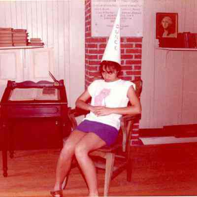 Photograph of Rita Barchetti at Mt. Zion One Room School Museum, Jun 1984