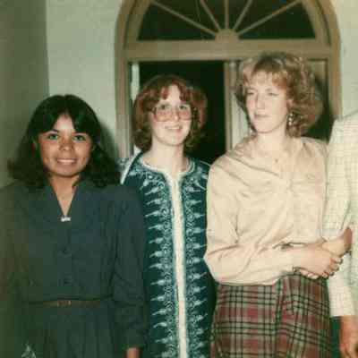 Photograph of Lilia Palamo, Brenda Deuberry, Helen Smittenberg, and William Yutzy at AFS banquet, Sept 1981