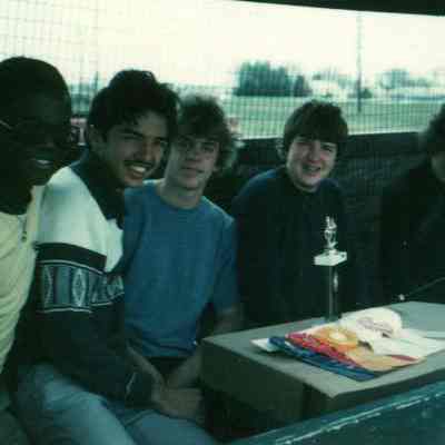 Photograph of AFS students at Cooperative weekend, Apr 1980