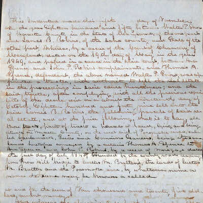 Indenture, Walter P. Snow and James B. Robins, 1850