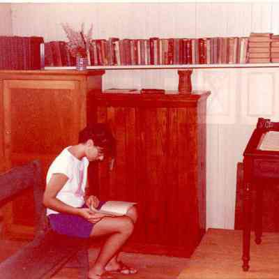 Photograph of Rita Barchettiat Mt. Zion One Room School Museum, Jun 1984