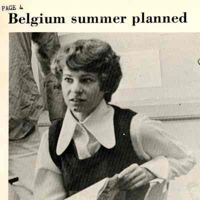 Newsletter clipping, The Eagle, “Belgium summer planned” (Elaine Payne), 1972