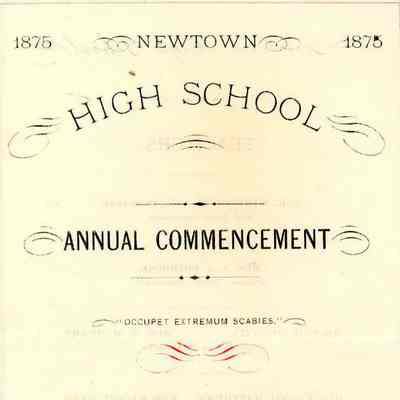 1875 Newtown High School Commencement Program