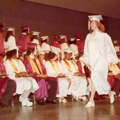 Photograph of Dagmar Landatu at graduation, Jun 1975