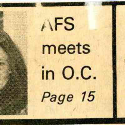 Newspaper clipping, “AFS meets in O.C.,” Jan. 16, 1980