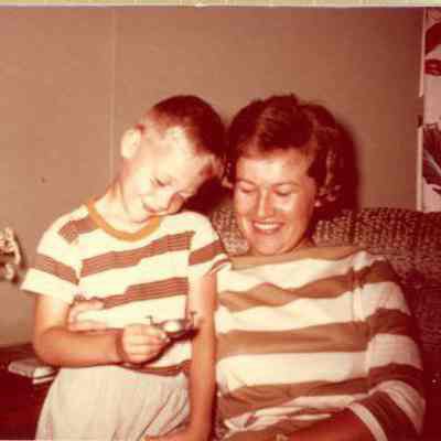 Photograph, Britt Hansen-Stomner and unknown boy
