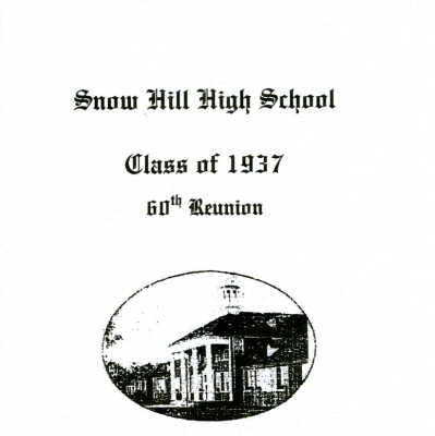 Snow Hill High School Class of 1937 60th Reunion Program, 1997