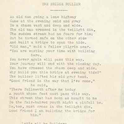 Poem, The Bridge Builder