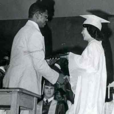 Photograph of Benjalak Huayrerai at graduation, Jun 1978