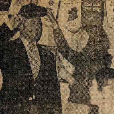 Newspaper clipping, “AFS Students are Guests Here of Rotary Club” (2 pieces), Mar. 1, 1974