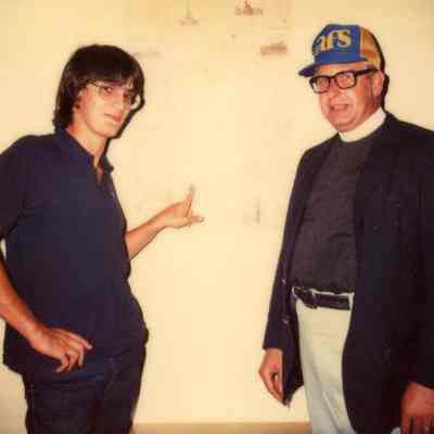 Photograph of Thierry Huguet and William Yutzy at AFS Dinner, Sept 1982