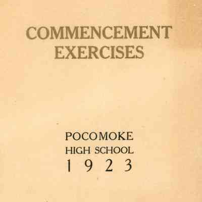 Commencement Program, Pocomoke High School, 1923