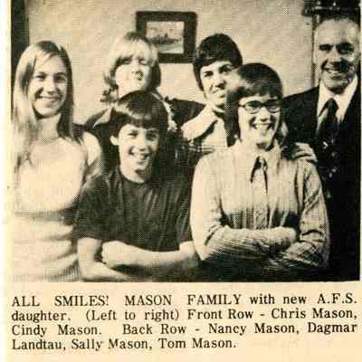 Newspaper clipping, “Exchange Student Honored at Dinner in Snow Hill” (Dagmar Landtau), Oct. 3, 1974