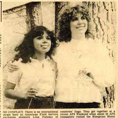 Newspaper clipping, “Exchange Students Are Friendly Foes,” May 1982