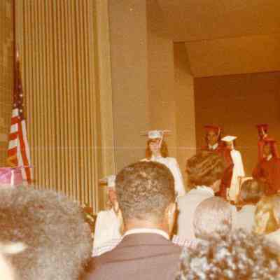 Photograph of Dagmar Landatu at graduation, Jun 1975