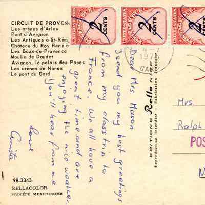 Correspondence, Postcard from Eloise to Ralph and Joanne Mason, 1975