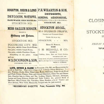 Commencement Program, Stockton Academy, 1886