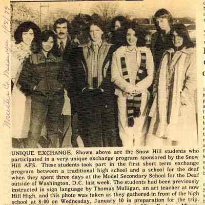 Newspaper clipping, “Unique Exchange,” Jan. 18, 1979