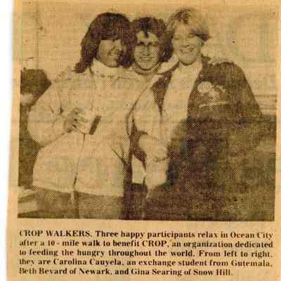 Newspaper clipping, “CROP Walkers Raise $1,400,” Oct. 18, 1978
