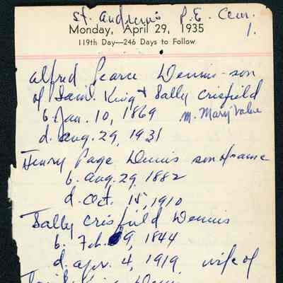 Note, Family History