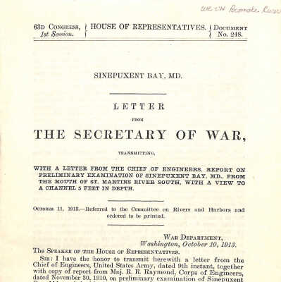 Sinepuxent Bay Water Survey, No. 248, 1913