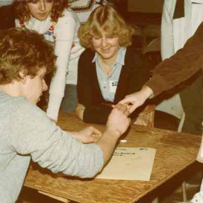 Photograph of AFS students including Alma Stromme