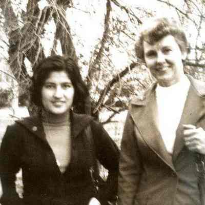 Photograph of Betsy Malkus, Ghada Yashar, and Mrs. Fred Malkus, Mar 1976