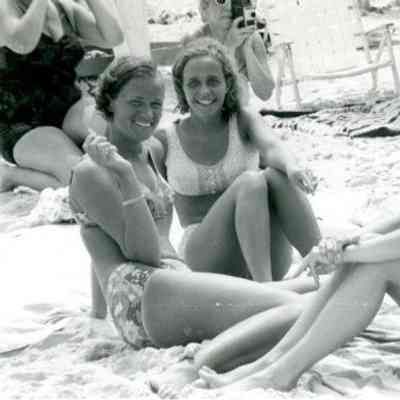 Photograph of unknown girls at the beach