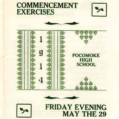 Commencement Program, Pocomoke High School, 1914