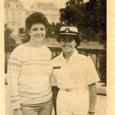 Newspaper clipping, Carmen Graciela Melgarejo and Juanita Cullum at Naval Academy, Oct. 2, 1983