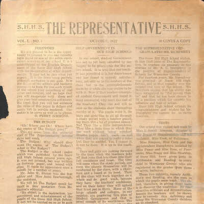 The Representative, Snow Hill High School, October 1922