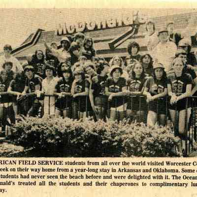 Newspaper clipping, “American Field Service”