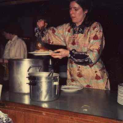 Photograph of unknown person at AFS Spaghetti Dinner, Mar 1982