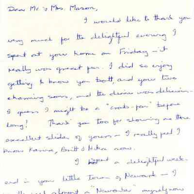 Correspondence, Sheila McKenzie to Masons, 1967