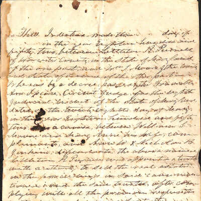 Indenture, Littleton R. Purnell and William J. Moore, 1852