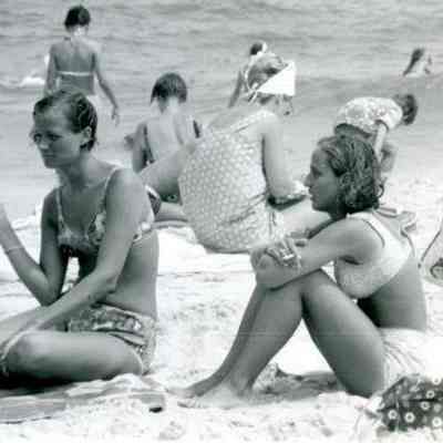 Photograph of unknown girls at the beach