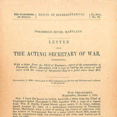 Pocomoke River Water Survey, No. 94, 1892