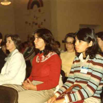 Photograph of AFS students including Lilia Palmo and Laurel Scarborough