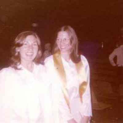 Photograph of Angela Sordano and Sandy Richardson at Snow Hill graduation, Jun 1973