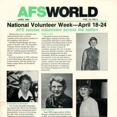 Newsletter, AFS World, Apr 1982