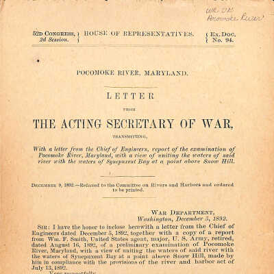 Pocomoke River Water Survey, No. 94, 1892