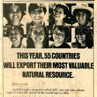 Newspaper clipping, Advertisement for AFS